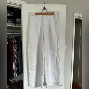 Madewell | White Linen Wide Leg Pants